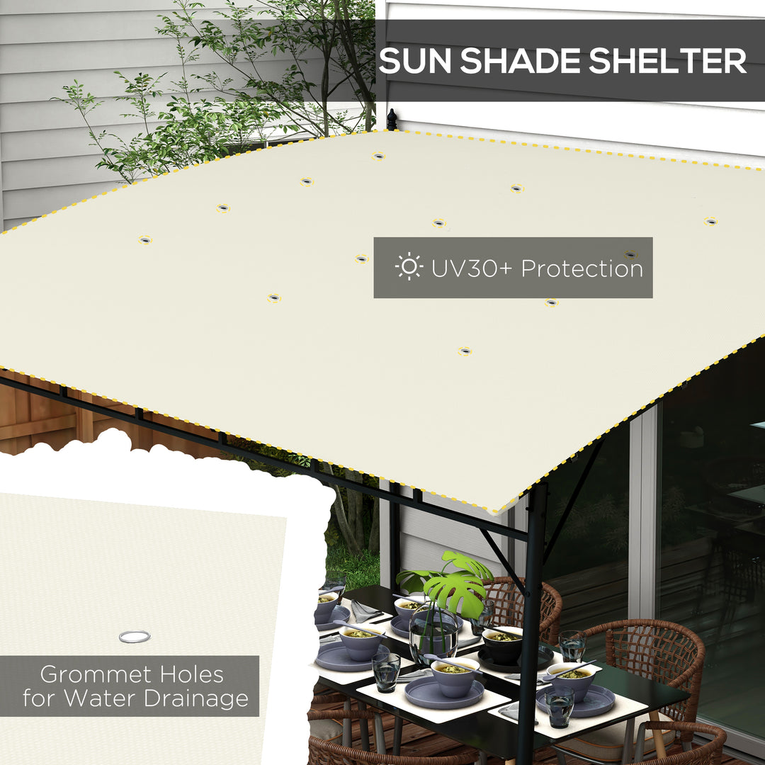 3 x 4m Metal Frame Pergola - Cream