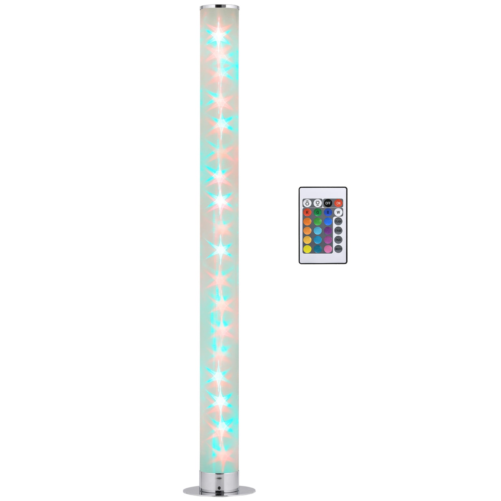 RGB Floor Lamp, Dimmable Corner Lamp with Remote Control & 16 Colours Effects, LED Modern Mood Lighting for Living Room Bedroom Gaming Room, Max Power 5W