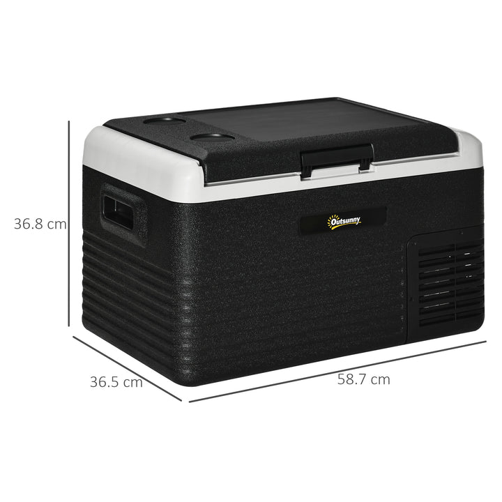 30L Portable Car Refrigerator - Grey and Black