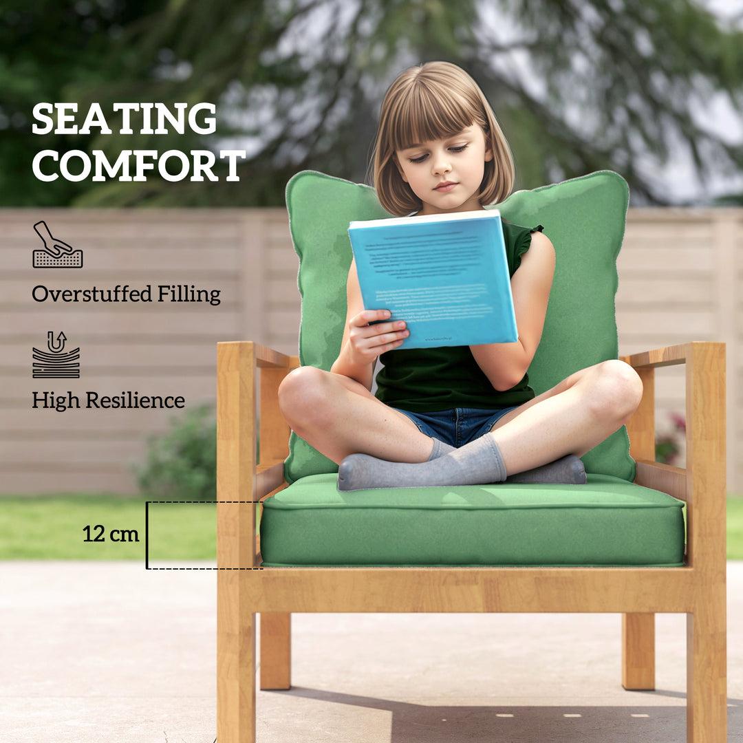 Seat and Back Padded Cushion Set, CUSHION ONLY - Green