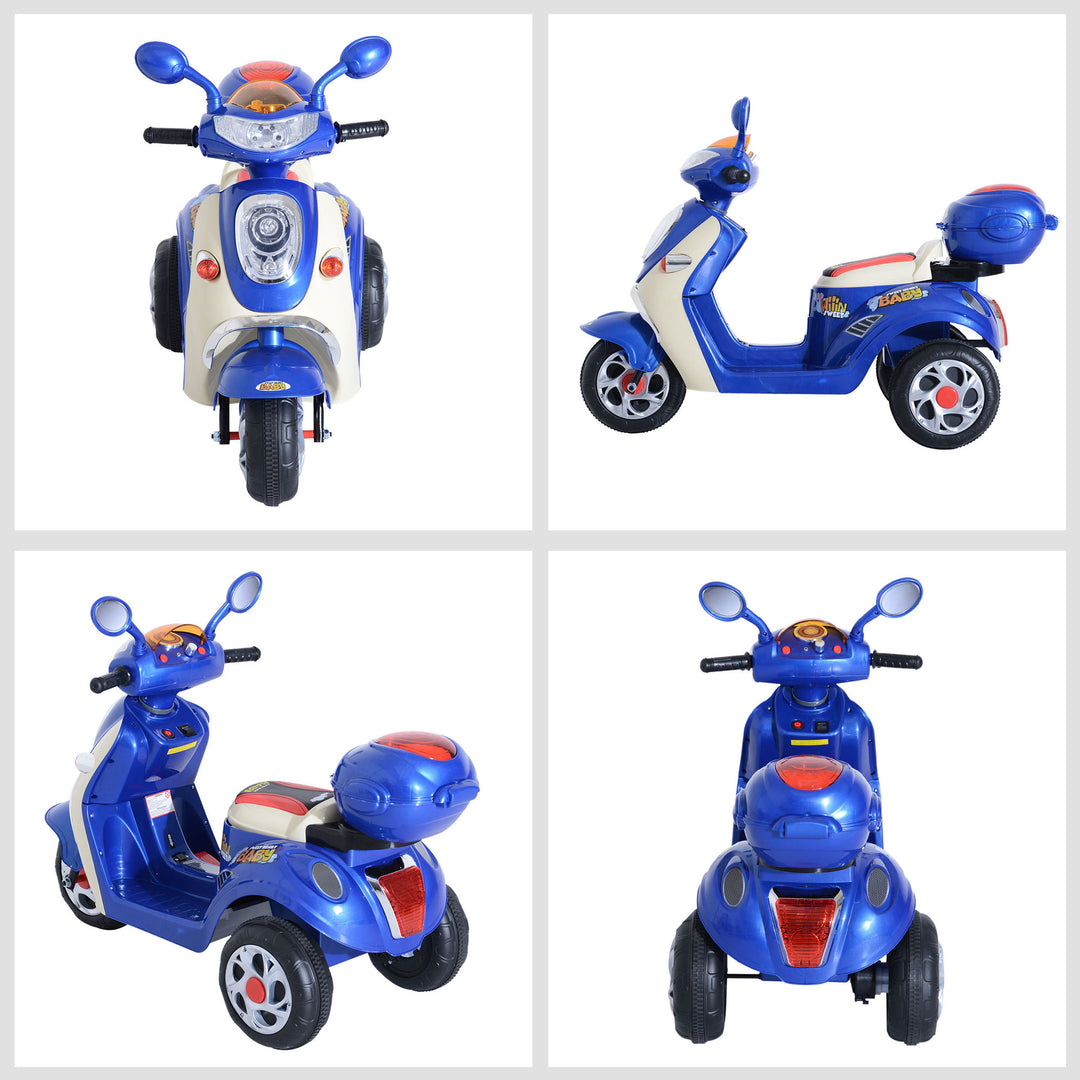 Kids Electric Ride On Toy Car 6V Electric Motorbike with Chargeable Battery Headlight and Music for 3-5 Years - Blue