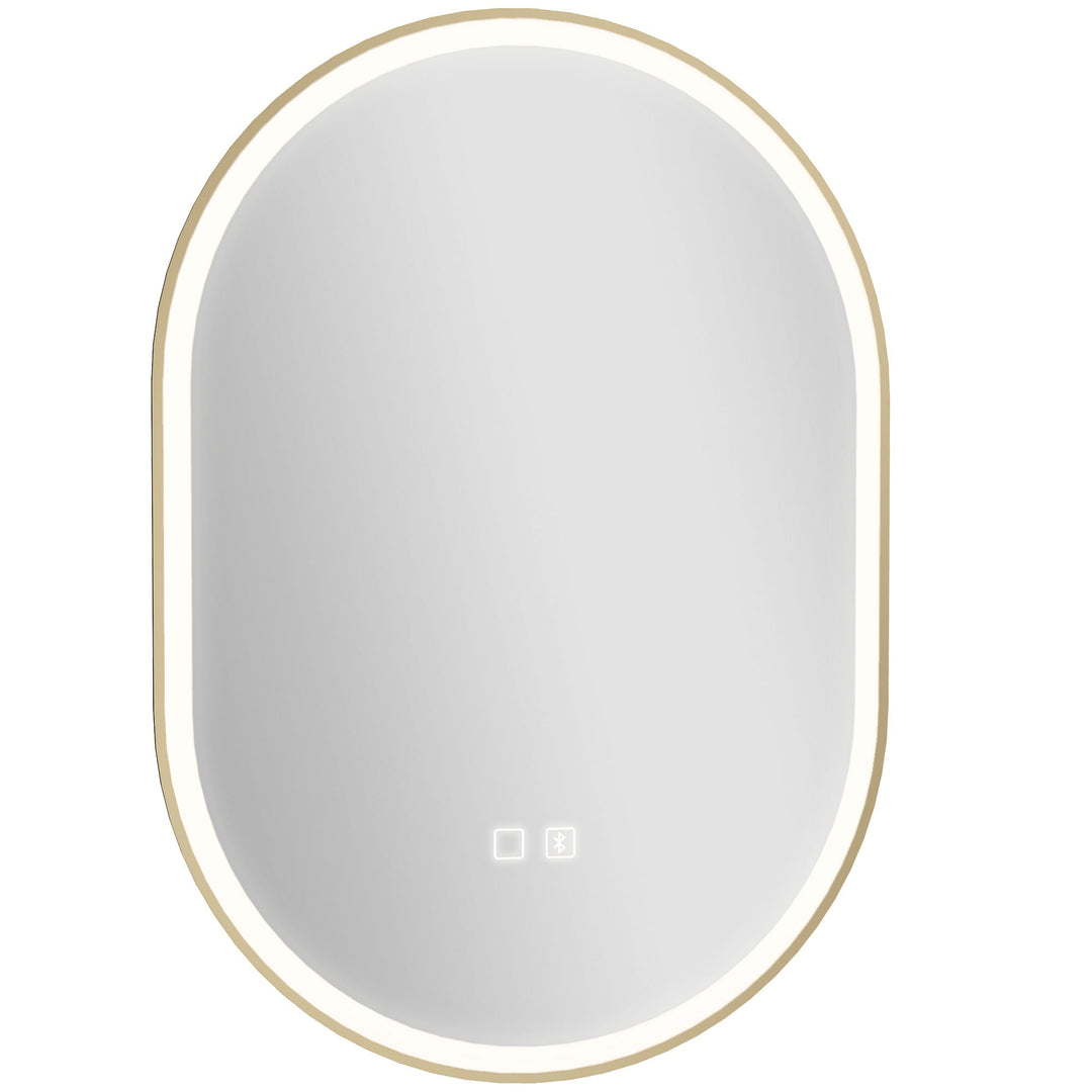 Bathroom Mirror with LED Lights, 100x70cm Oval Bathroom Mirror