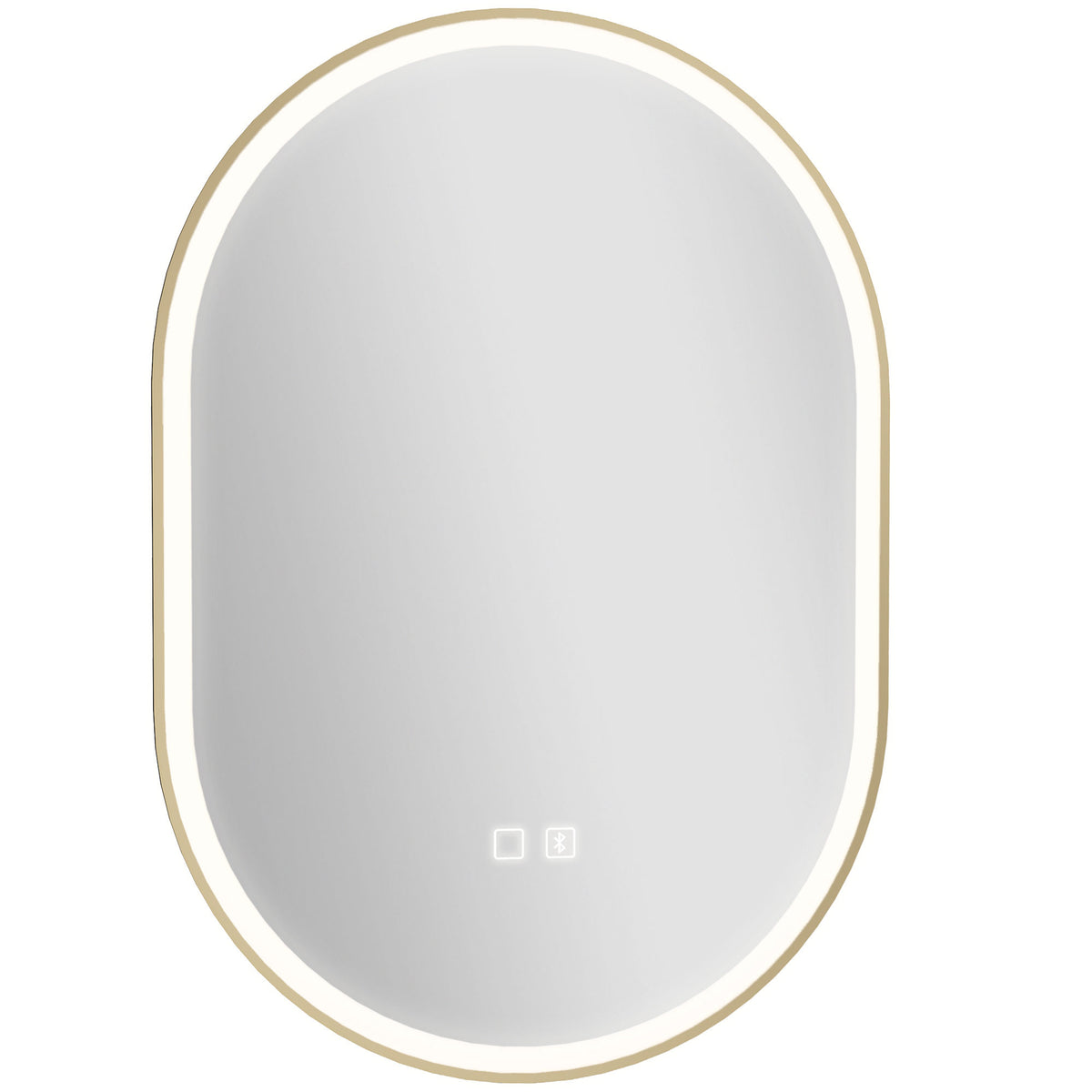 Bathroom Mirror with LED Lights, 100x70cm Oval Bathroom Mirror