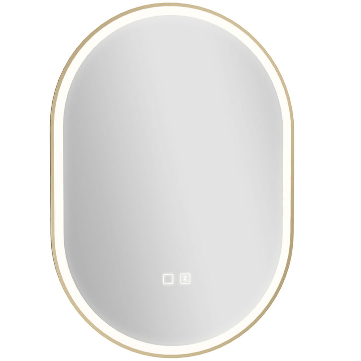 Bathroom Mirror with LED Lights, 100x70cm Oval Bathroom Mirror