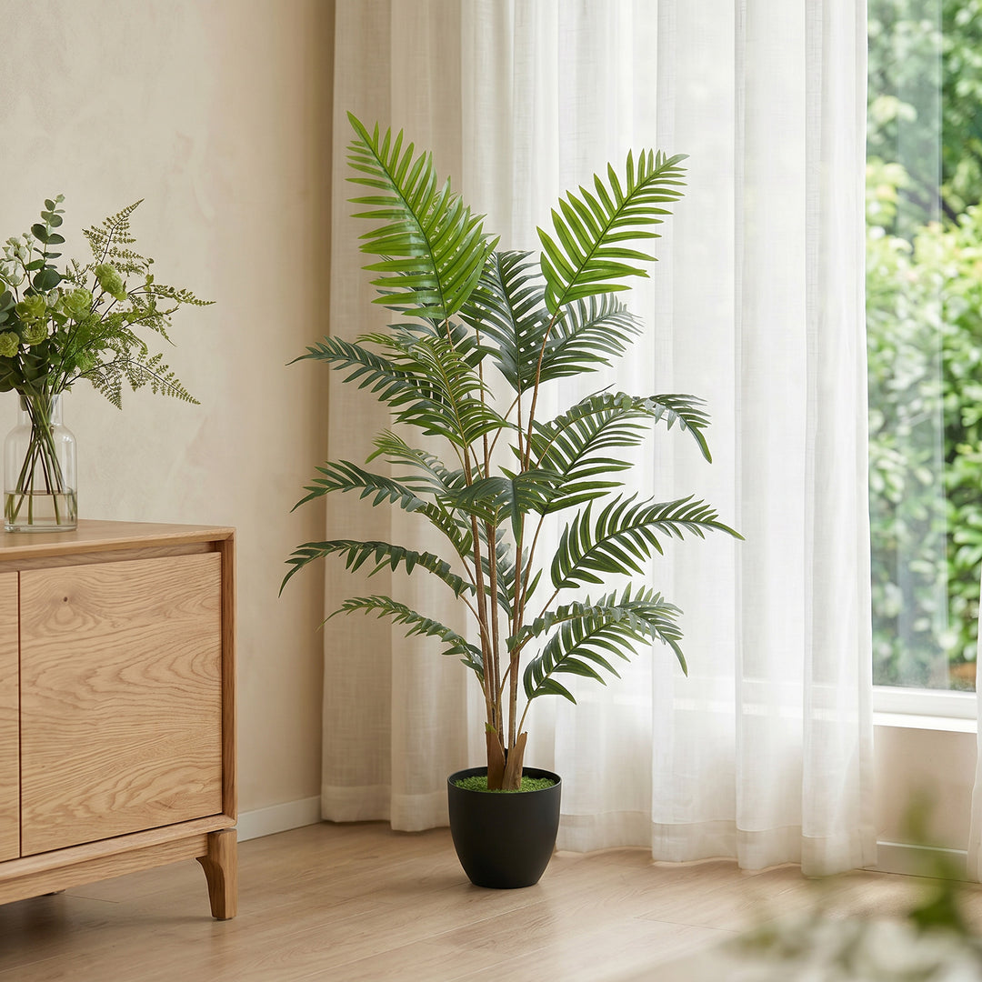Artificial Fern Topiary Tree, Realistic Artificial Plant in Cement Pot