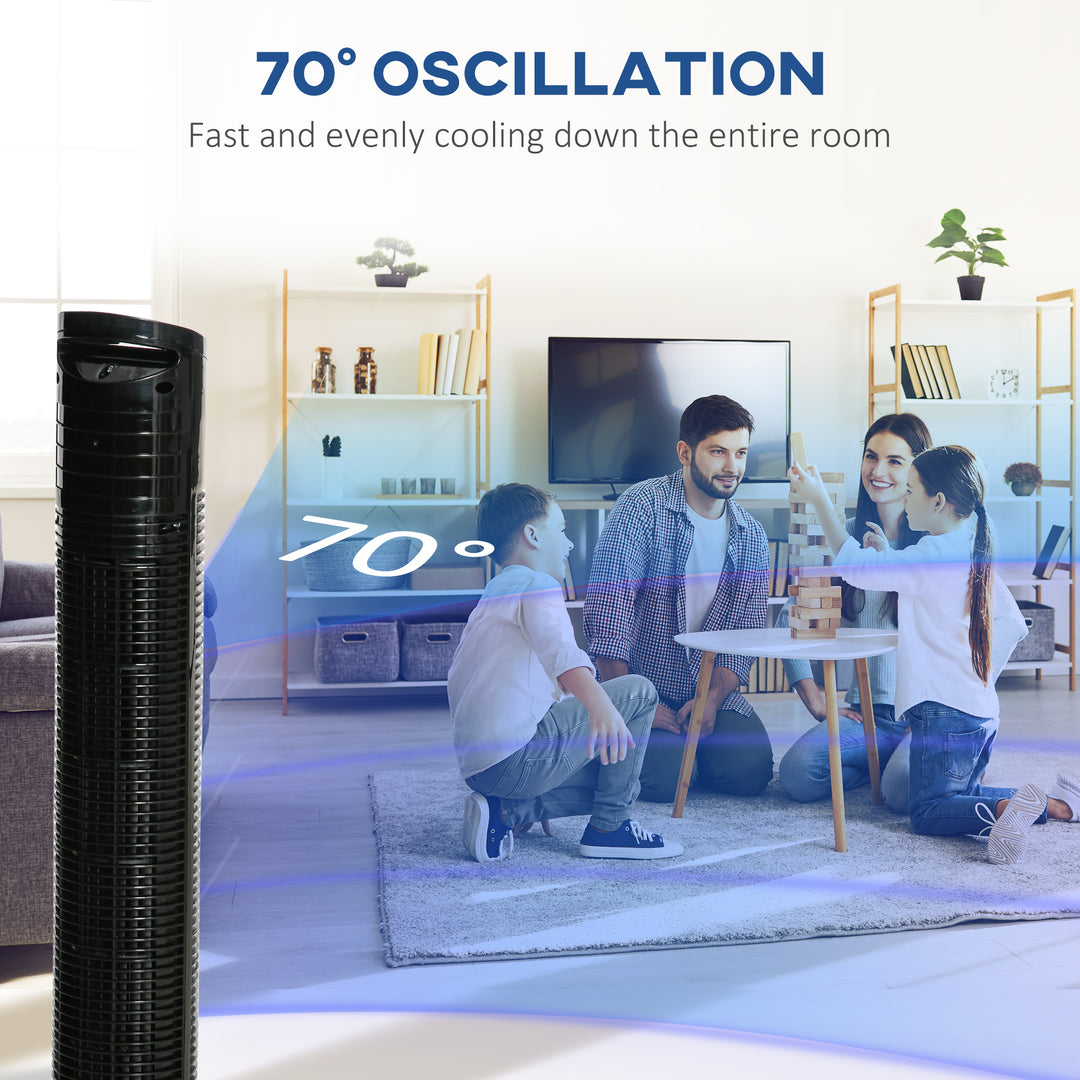 31" Freestanding Tower Fan, 3 Speed 3 Mode, 7.5H Timer, Oscillating, LED Panel, Remote Control, 31 Inch Standing Fan, Black