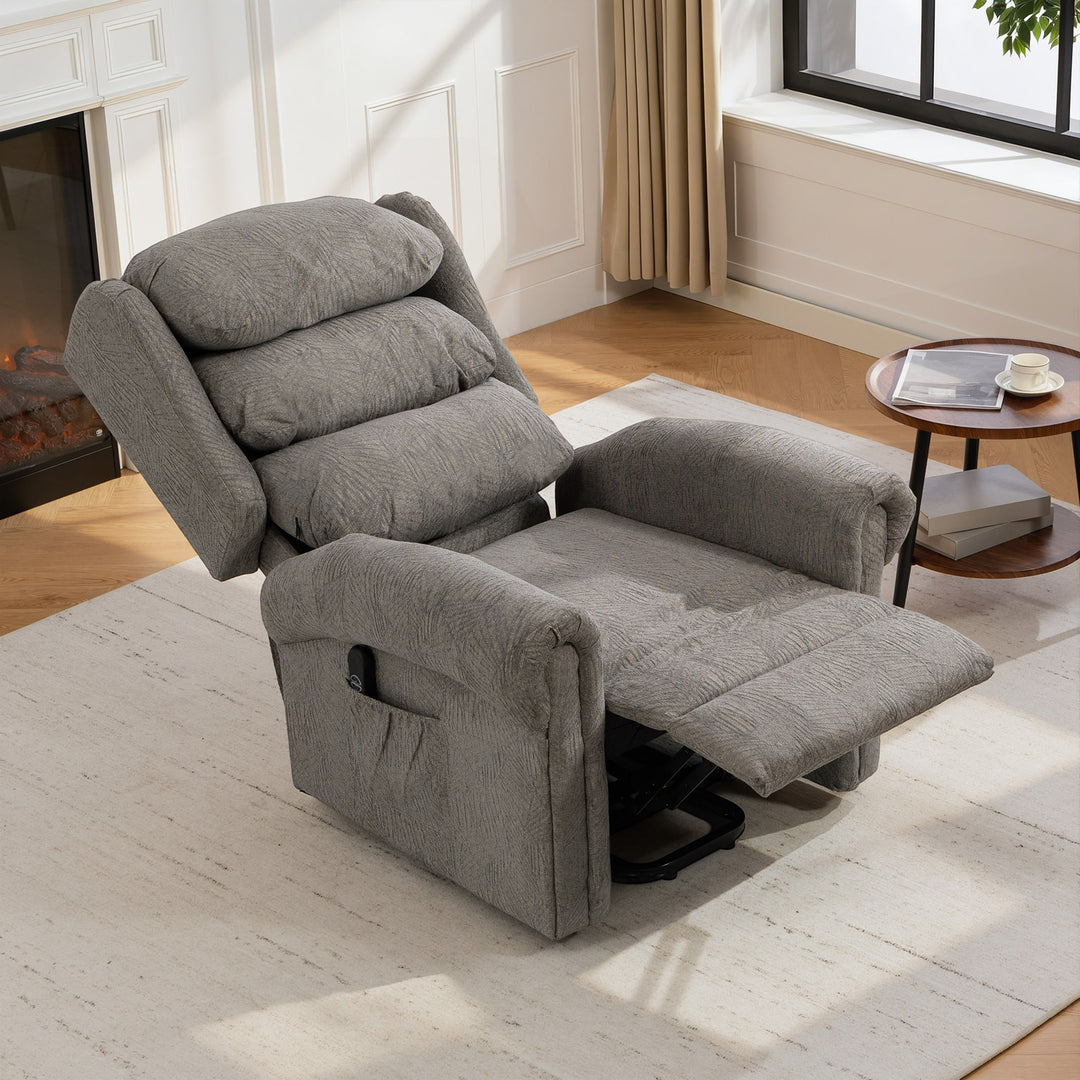 Velvet-Feel Electric Riser Recliner Chair, Power Lift Recliner Chair f