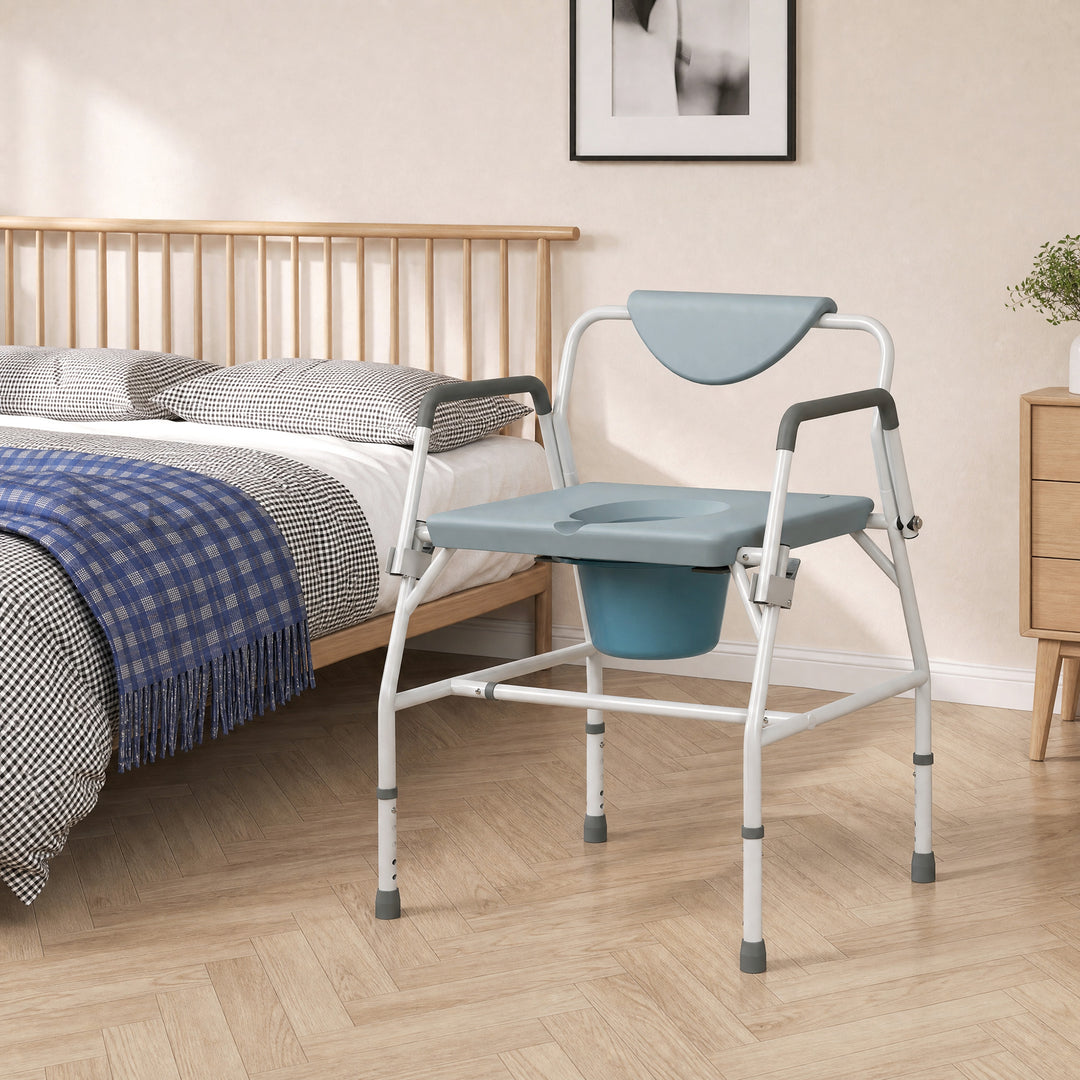 Height Adjustable Bedside Commode, Heavy Duty Commode Toilet Chair - view 2