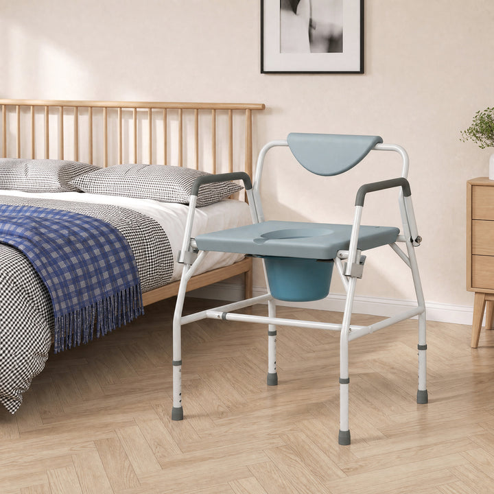 Height Adjustable Bedside Commode, Heavy Duty Commode Toilet Chair - view 2