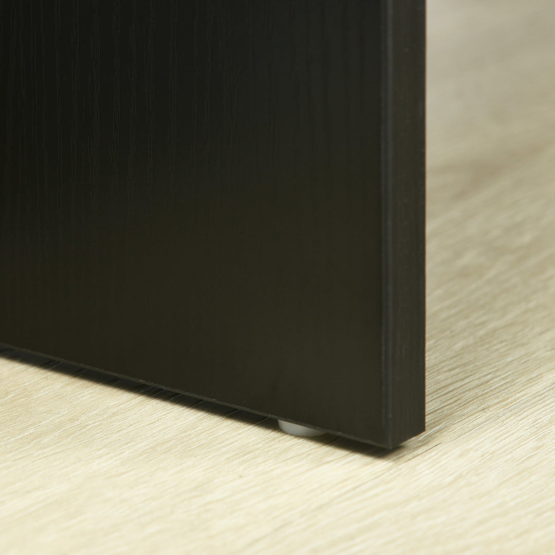 MCL Modern Computer Desk, Home Office Table, Small Writing Desk with Storage Shelf, 90 x 50cm, Black Wood Grain