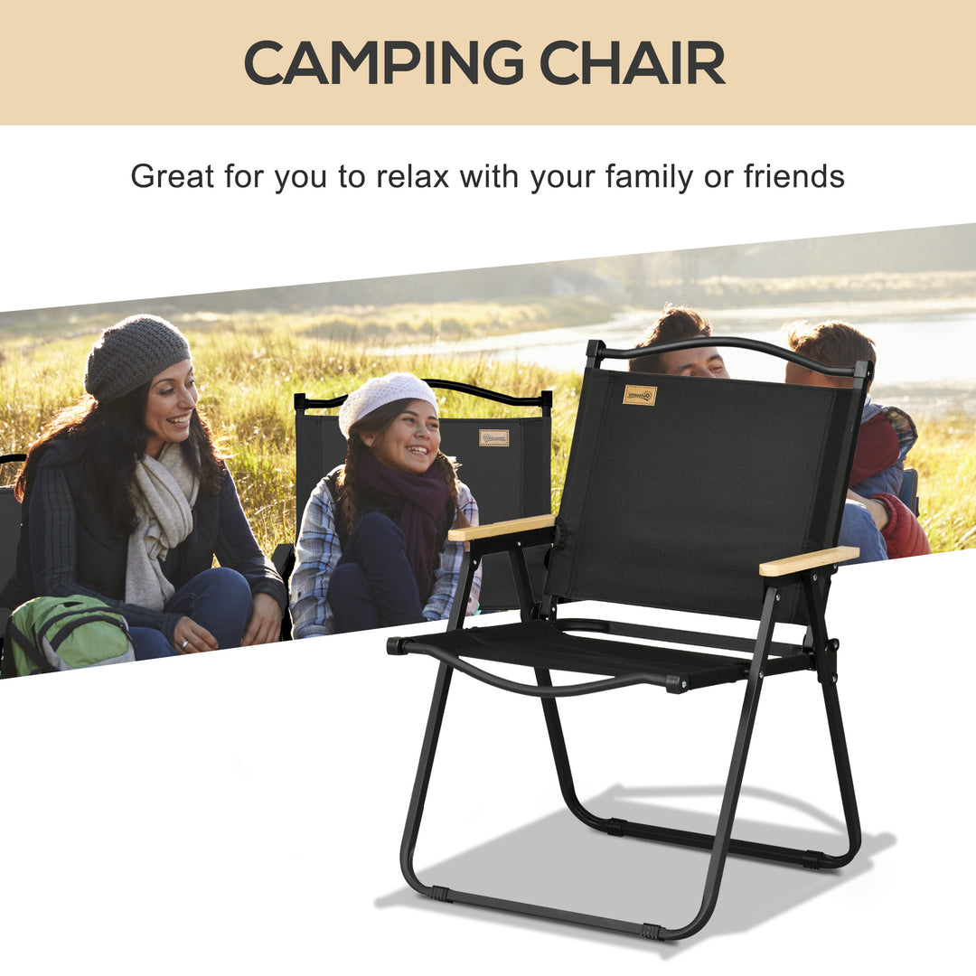 Camping Chair for Adults, Lightweight Folding Chair, Portable Chair for Camping, Fishing, Beach and Outdoor Travel, Black