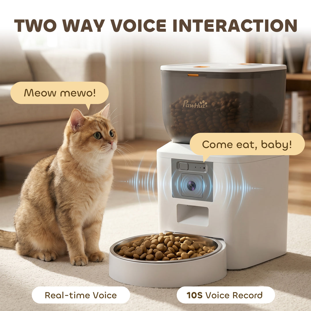 Automatic Cat Feeder with Camera, 2.4G WiFi, APP Control 4L Pet Feeder