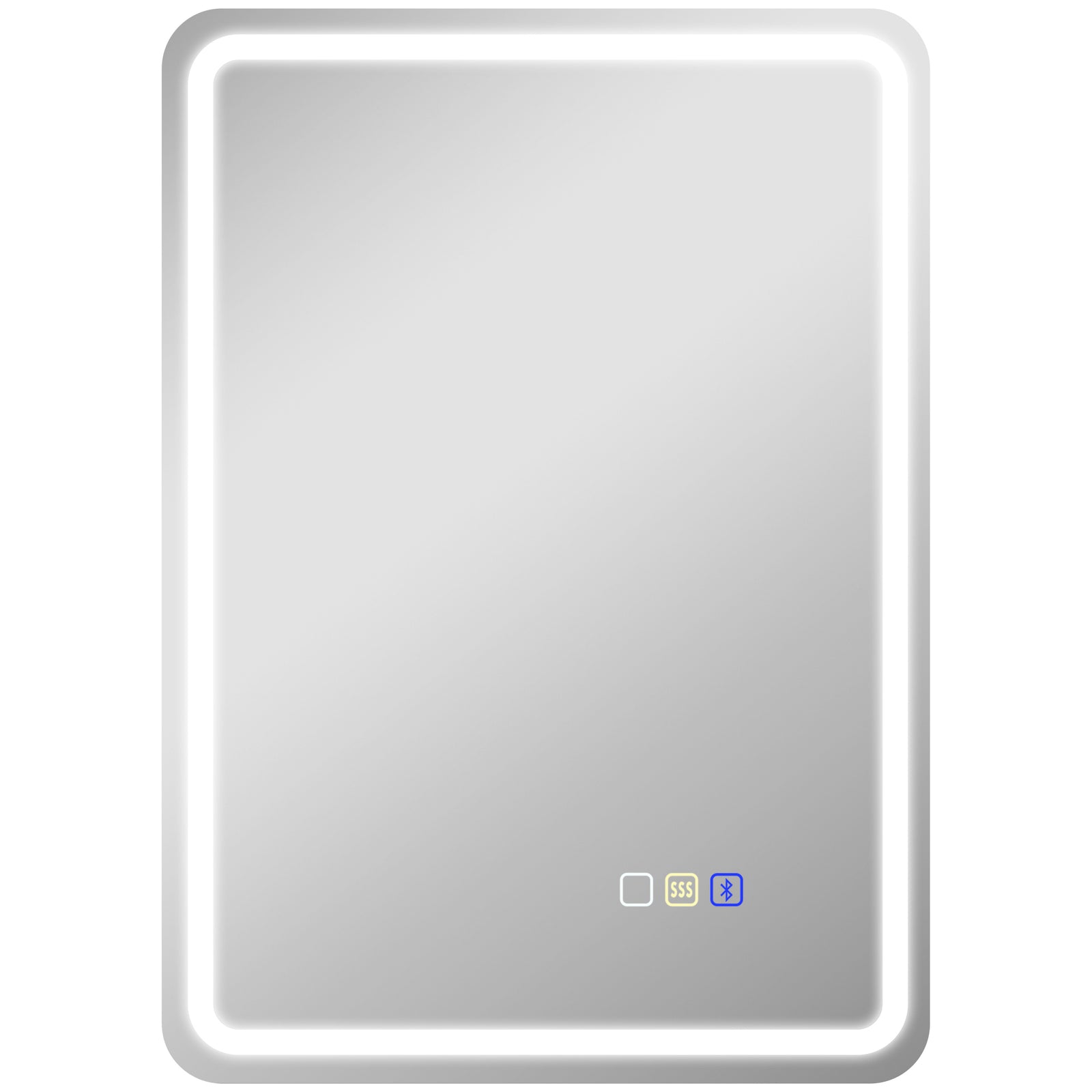 70 x 50 cm Bluetooth Bathroom Mirror - Silver-Tone
