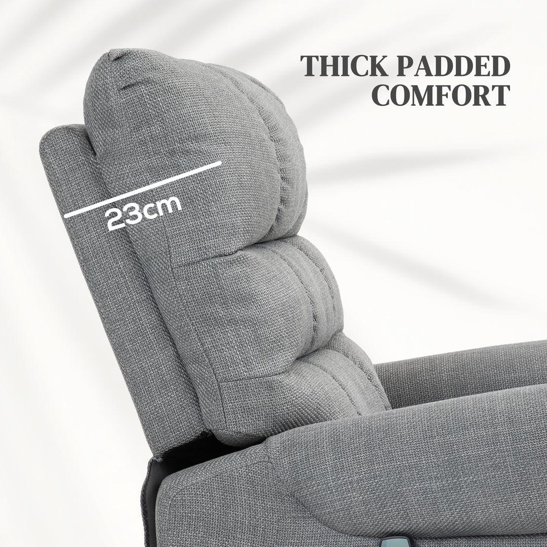 Rise and Recline Electric Massage Armchair - Grey
