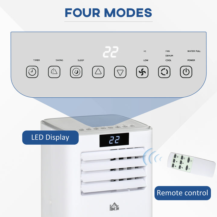 7000 BTU Air Conditioning Unit, 3-in-1 Portable Air Conditioner, Dehumidifier, Cooling Fan with Remote Control, LED Display, 2 Speeds, 24H Timer, Window Venting Kit, 15m²