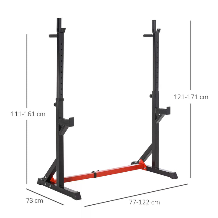 HOMCOM Barbell Rack Squat Dip Stand Weight Lifting Bench Press Home Gym Adjustable Multi-Use Station Fitness Workout Equ | Aosom UK