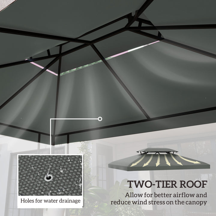 Gazebo Roof Replacement, for 3 x 4m Frames - Grey