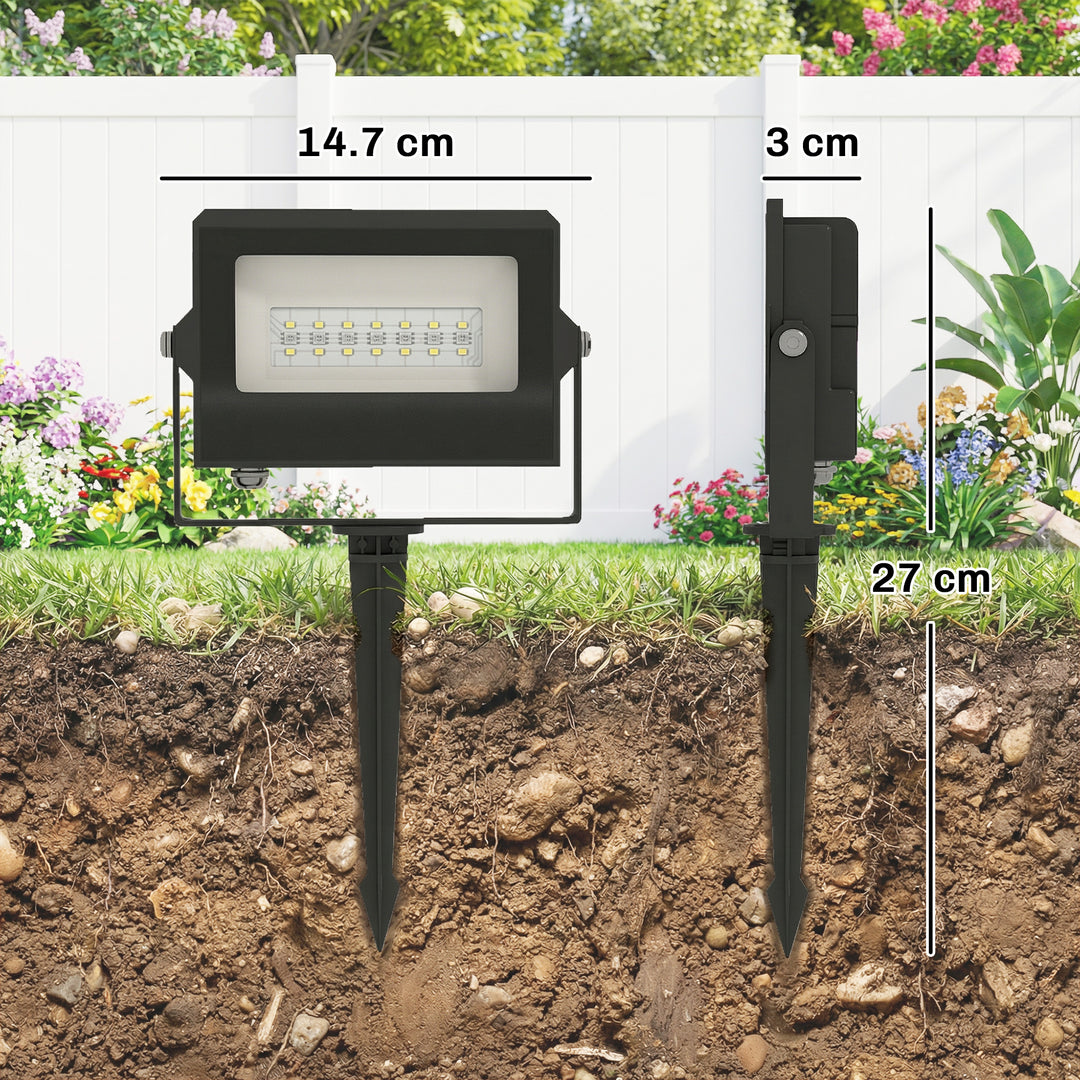 32W LED Floodlights, Linkable 4-Pack Landscape Lighting with Remote Co