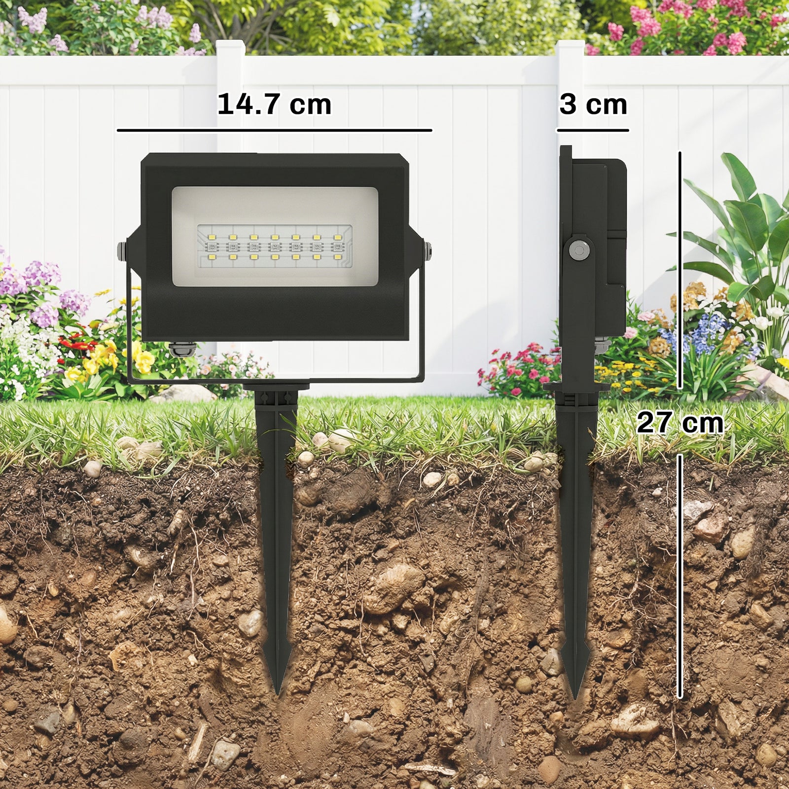 32W LED Floodlights, Linkable 4-Pack Landscape Lighting with Remote Co