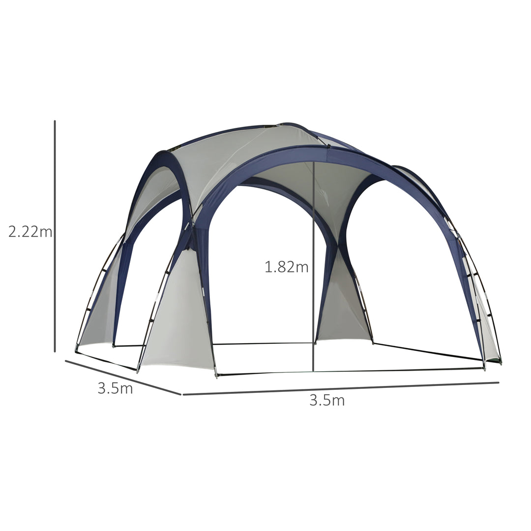 Gazebo Party Tent, 3.5x3.5m-Cream/Blue