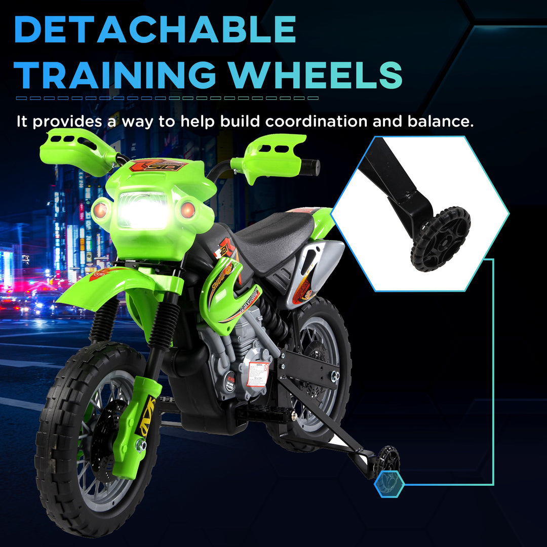 6V Kids Child Electric Motorbike Ride on Motorcycle Scooter Children Toy Gift for 3-6 Years (Green)