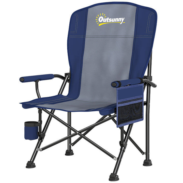 Padded Camping Chair Adults Heavy Duty Folding Chair Side Pocket Cup H