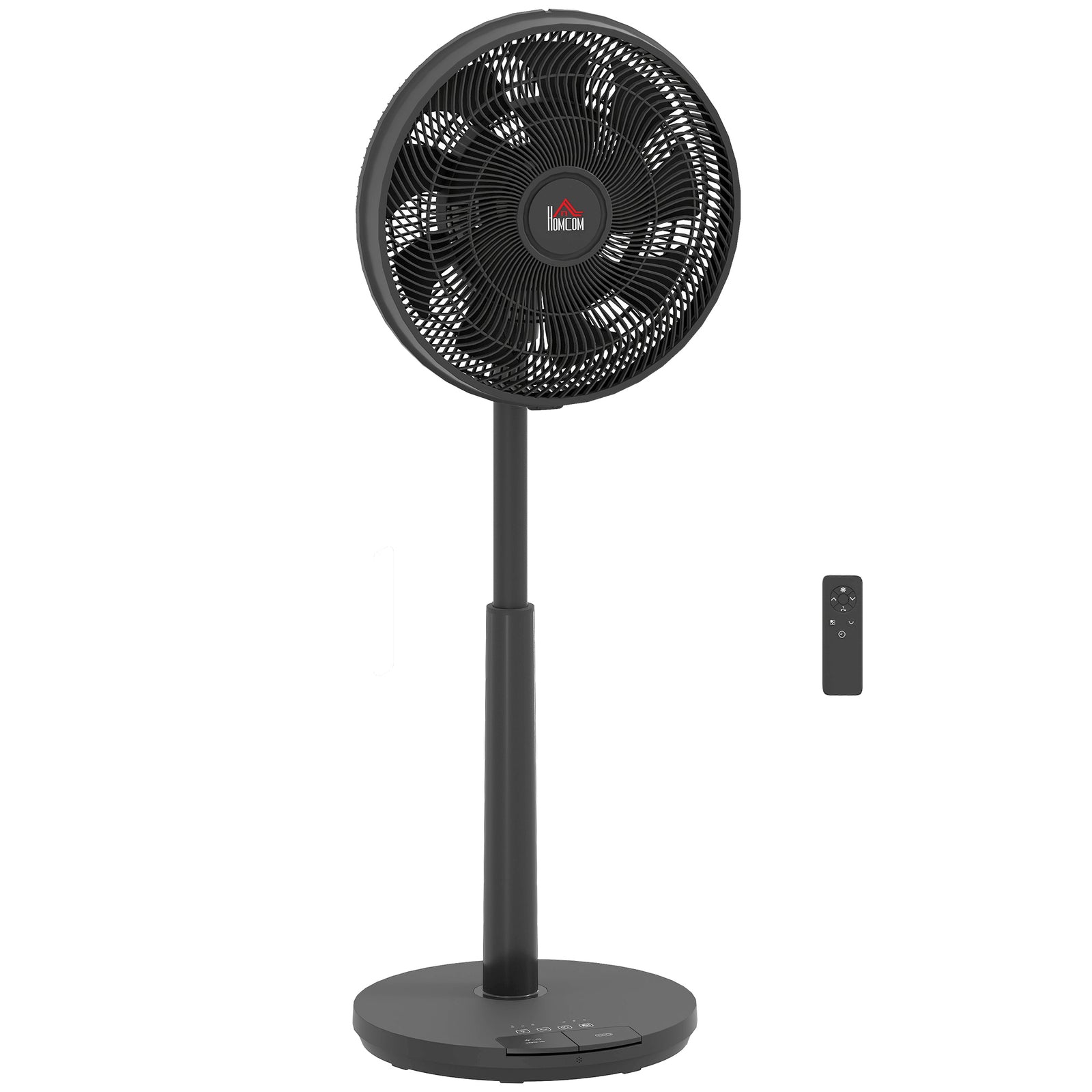 Pedestal Fan with Oscillating, Tilt, Adjustable Height, Black