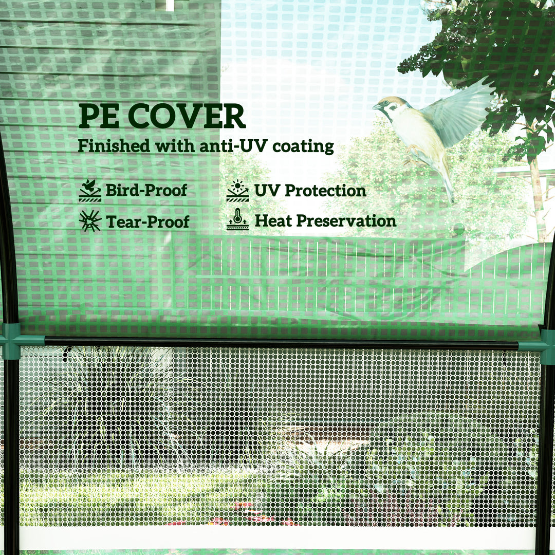 300 x 300cm Walk-In Polytunnel Greenhouse - Green