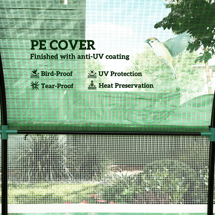 300 x 300cm Walk-In Polytunnel Greenhouse - Green