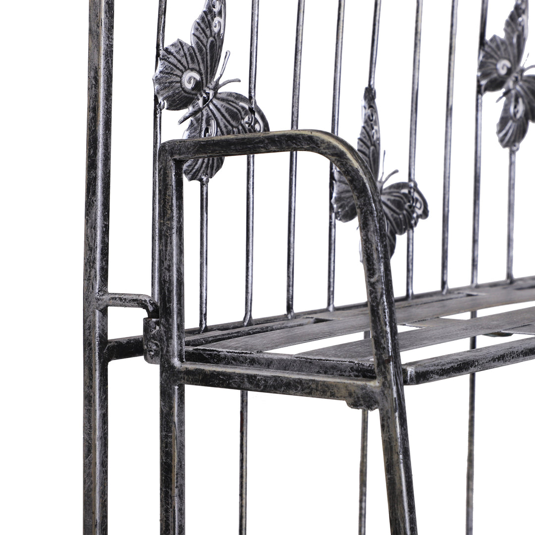 MCL 3 Tier Plant Stand Indoor Outdoor, Metal Plant Shelf Flower Display Rack for Potted Plants Garden Balcony Decor, 44 x 25 x 96 cm