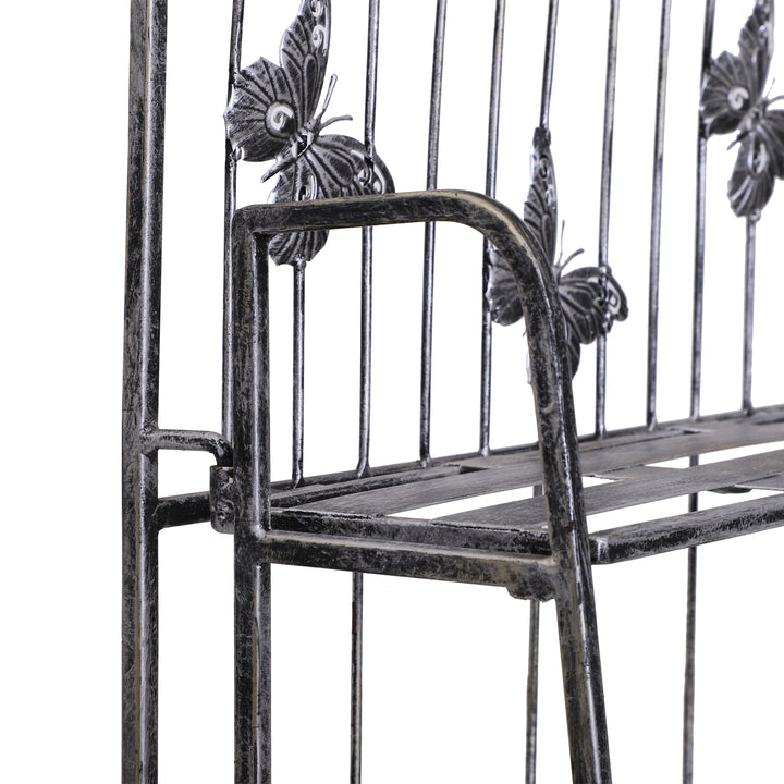 MCL 3 Tier Plant Stand Indoor Outdoor, Metal Plant Shelf Flower Display Rack for Potted Plants Garden Balcony Decor, 44 x 25 x 96 cm