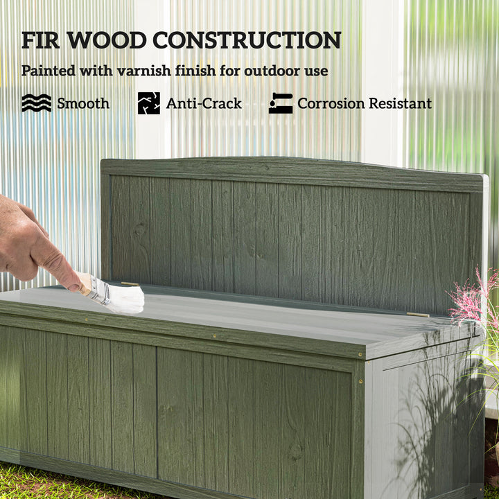 Wood Storage Bench for Patio Furniture, Outdoor Garden Seating Tools, 