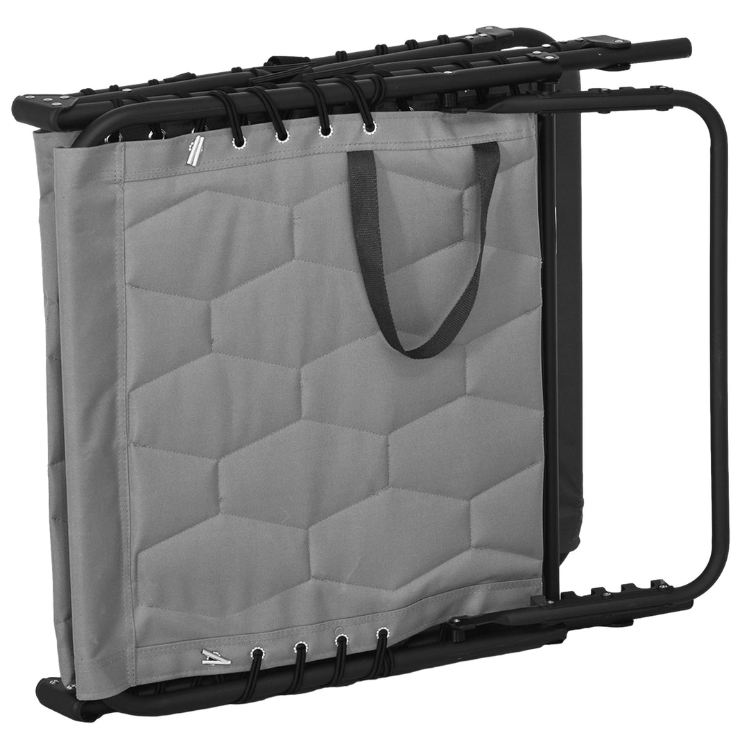 Set of Two Sun Loungers, with Five-Position Reclining Backs - Grey