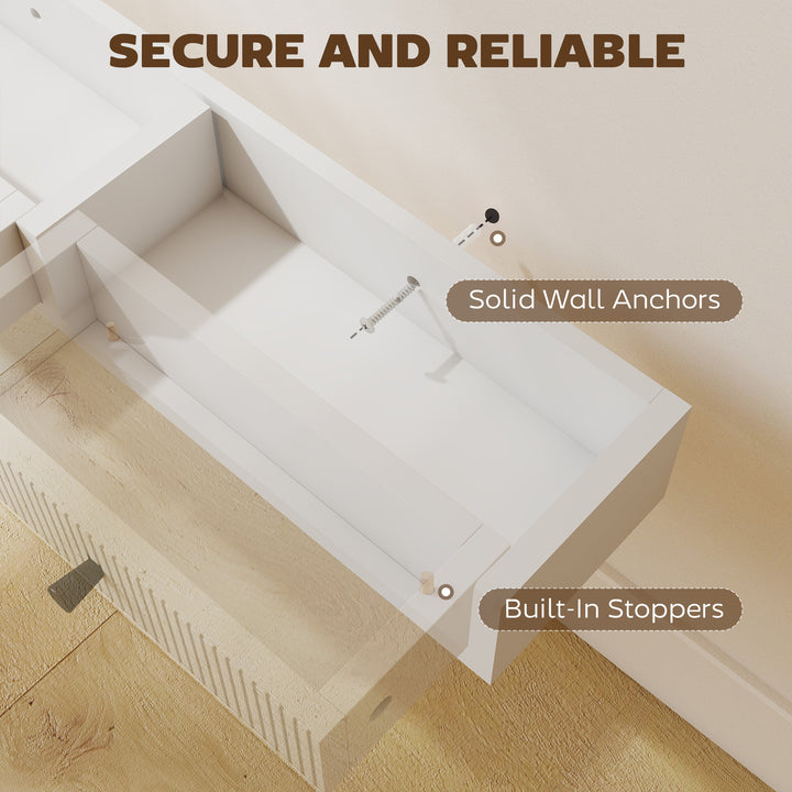 Shelf Wall-Mounted Storage Shelf Shelving Unit MDF 93 x 15 x 10 cm Ent