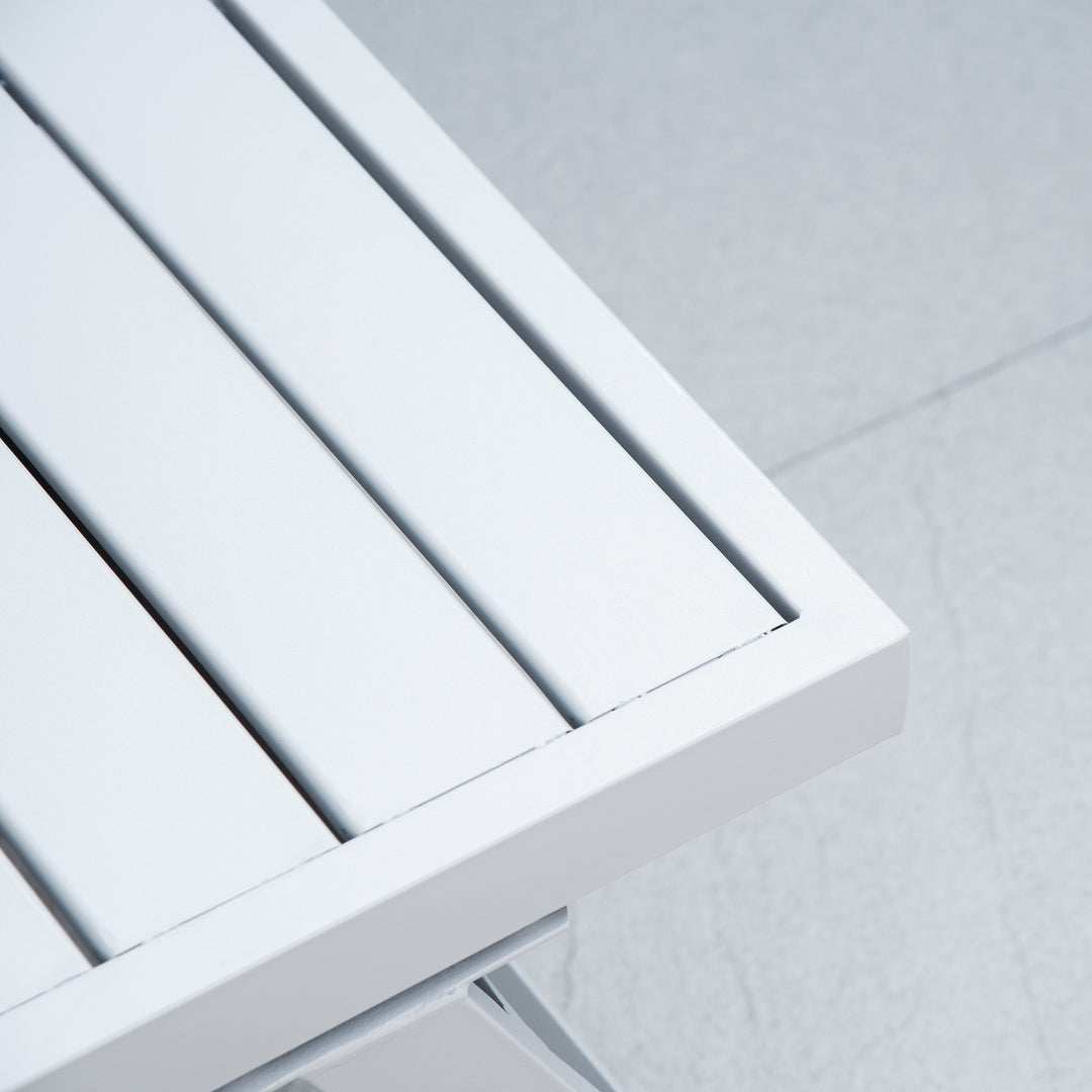 MCL 3 Pieces Garden Furniture Sets, 6 Seater Corner Sofa Set with Adjustable Backrest Chase Lounge with Slatted Metal Top Table, Padded Cushion, Grey