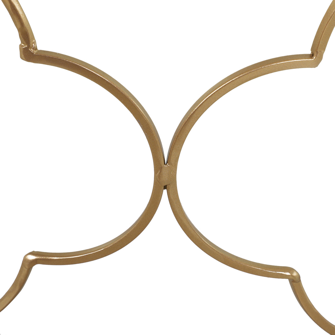 Nesting Tables Set of 2, Modern Stacking Side End Table with Tempered Glass Top, Metal Frame for Living Room Bedroom Office, Gold Tone