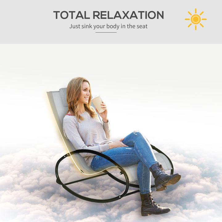 Outdoor Rocking Chair Sun Lounger Recliner Rocker with Texteline Fabri