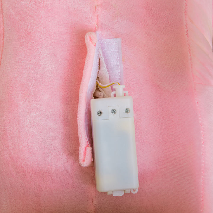 MCL 2 In 1 Plush Baby Ride on Rocking Horse Elephant Rocker with Wheels Wooden Toy for Kids 32 Songs for 18+ Months (Pink)