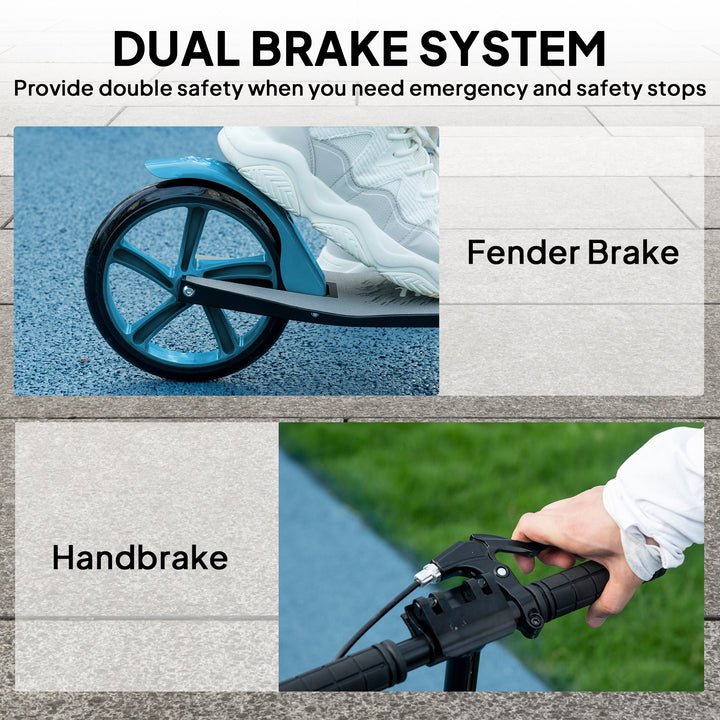 One-click Folding Kick Scooter for 14+ w/ Adjustable Handlebar, Push S