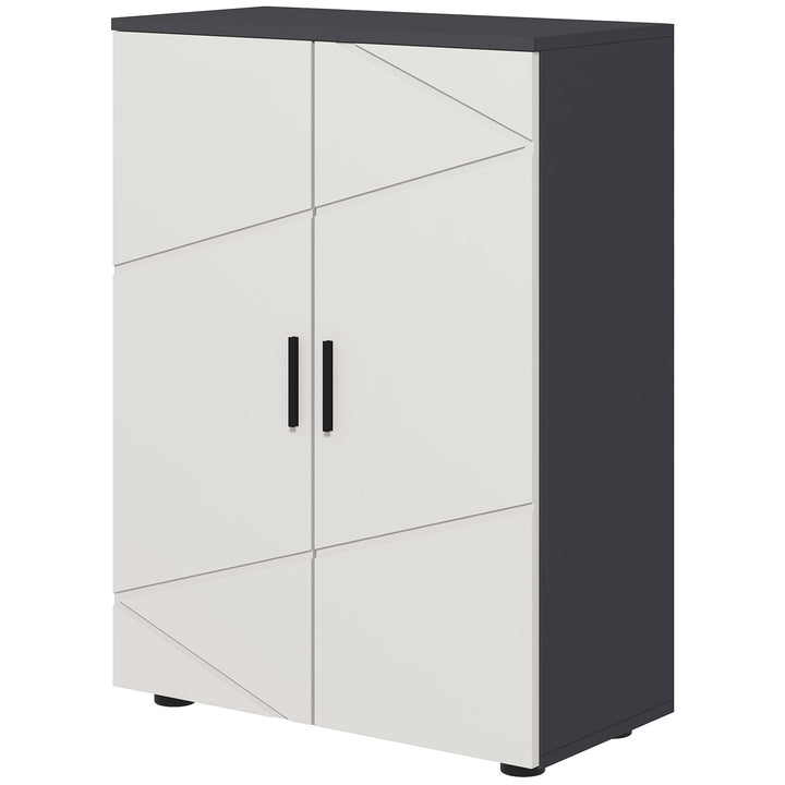 Kleankin Bathroom Storage Cabinet, Compact 2-Door Cupboard with Adjustable Shelves & Soft Close, Grey | Aosom UK