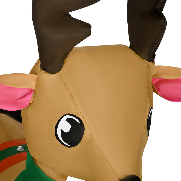 MCL 4ft Christmas Inflatable Santa Claus Sledge Sleigh Reindeer Blow Up Decoration Xmas Décor for Garden