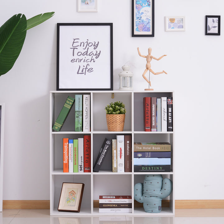 Nine-Cube Storage Shelf - White
