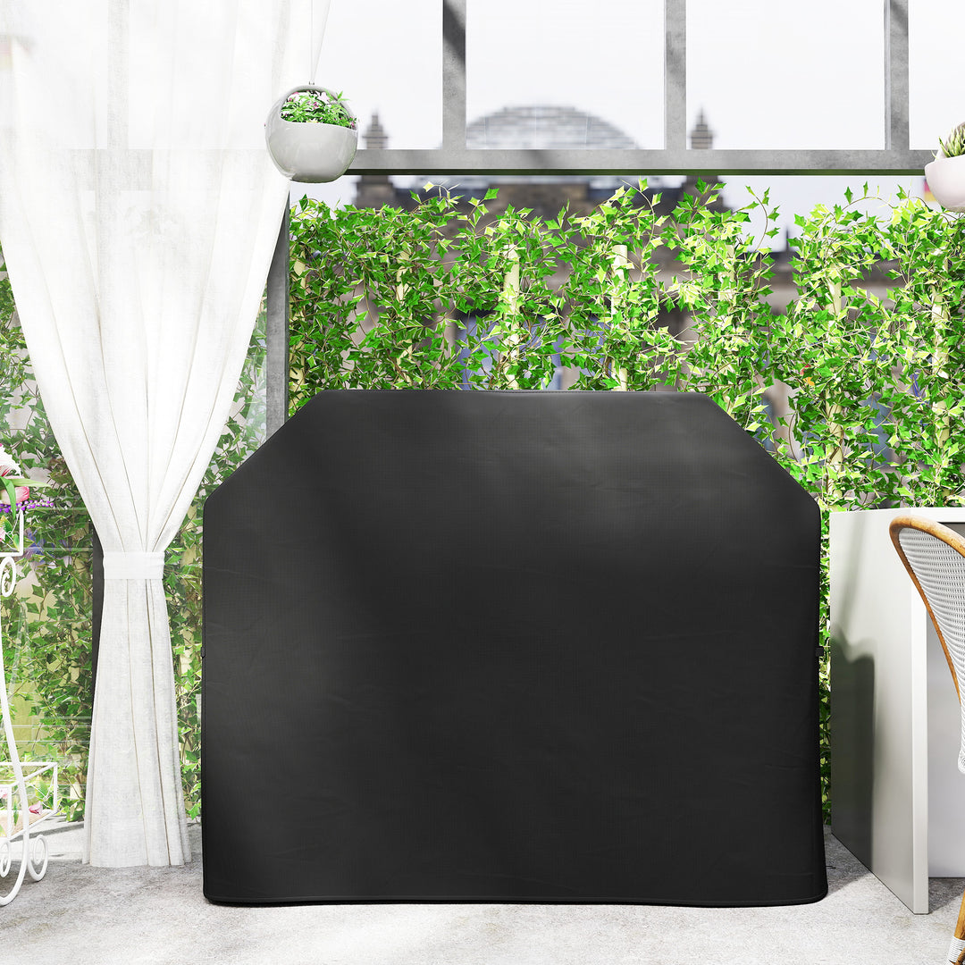 147 x 61cm Plastic Coated Protective Grill Cover - Black