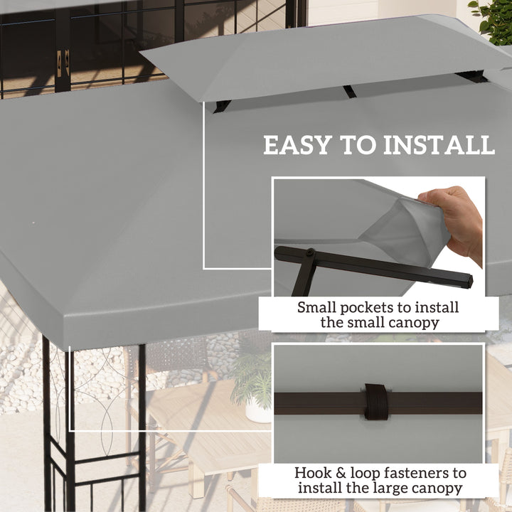 Gazebo Roof Replacement, for 3 x 4m Frames - Light Grey
