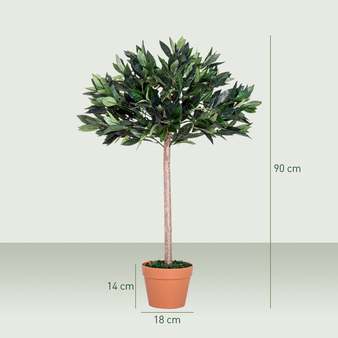 MCL 3ft Artificial Olive Tree Indoor Plant Greenery for Home Office Potted in An Orange Pot