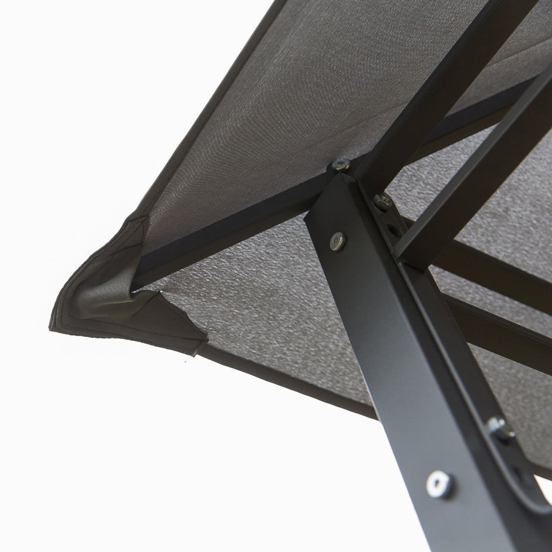 3x3(m) Outdoor Patio Gazebo Steel Canopy Tent Pavilion 2-Tier Roof Top Garden Sunshade Grey