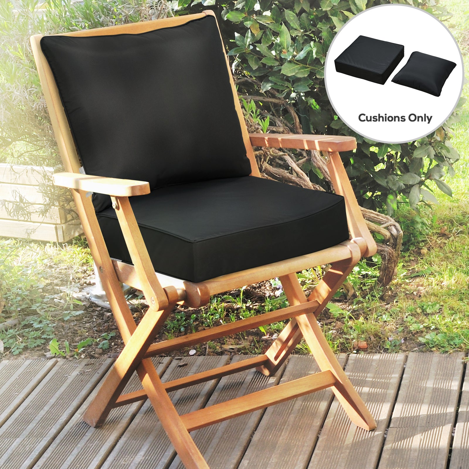 Outdoor Seat and Back Cushion Set Patio Deep Seating Chair Replacement Cushion