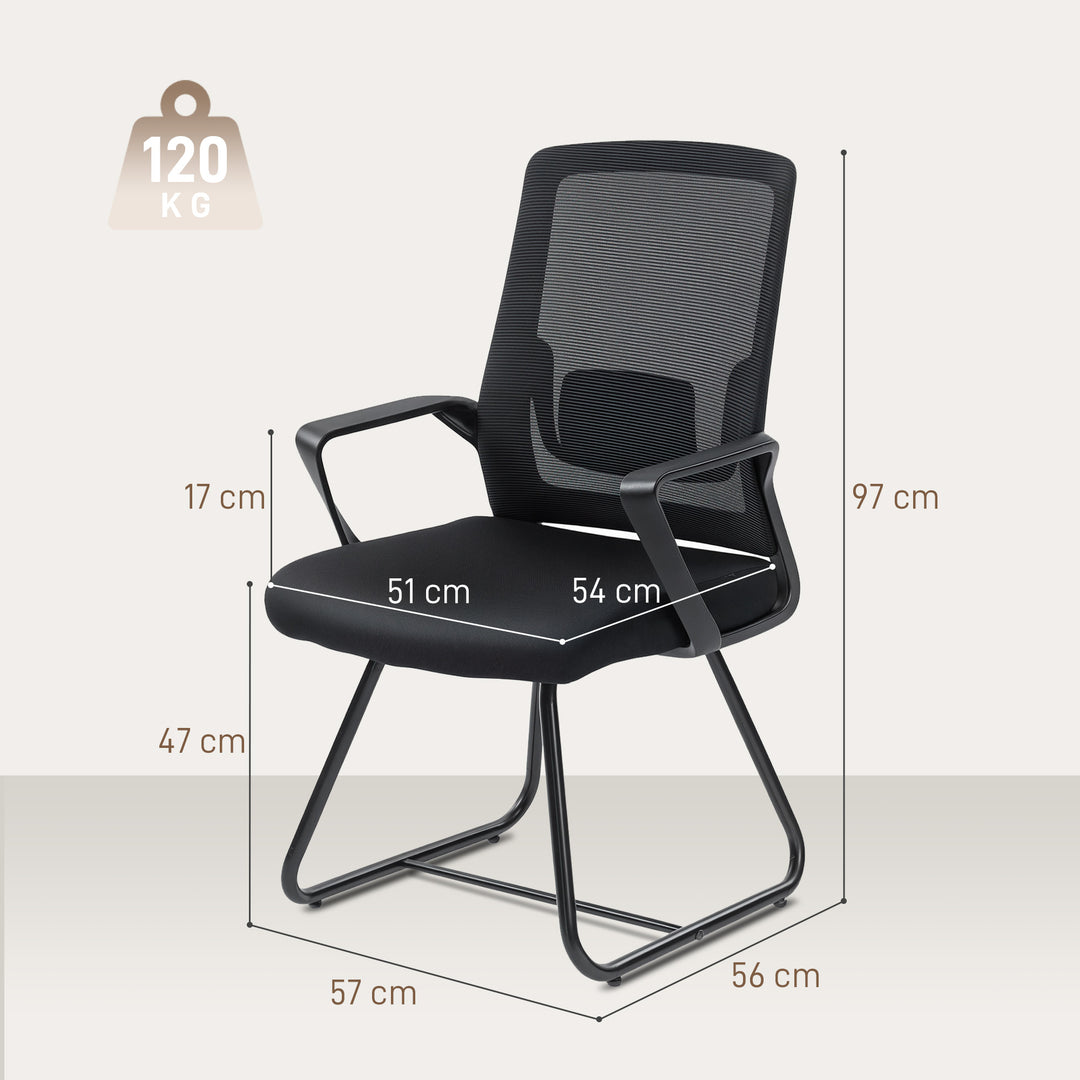 Desk Chair No Wheels, Office Chair with Mesh Back, Lumbar Support, Met