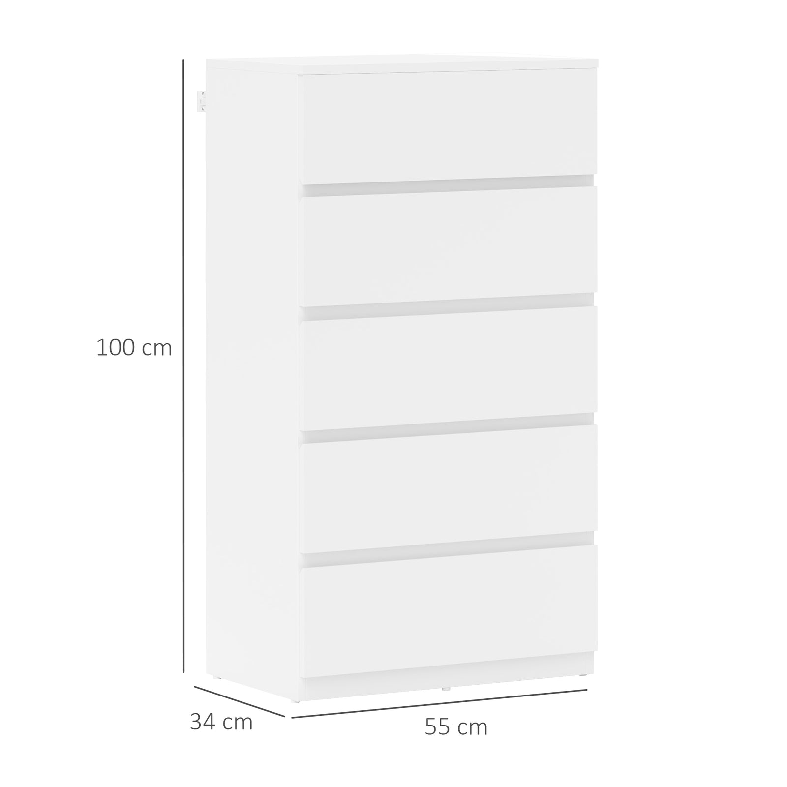 Chest of Drawers, 5-Drawer Storage Cabinets, Modern Dresser, Storage D