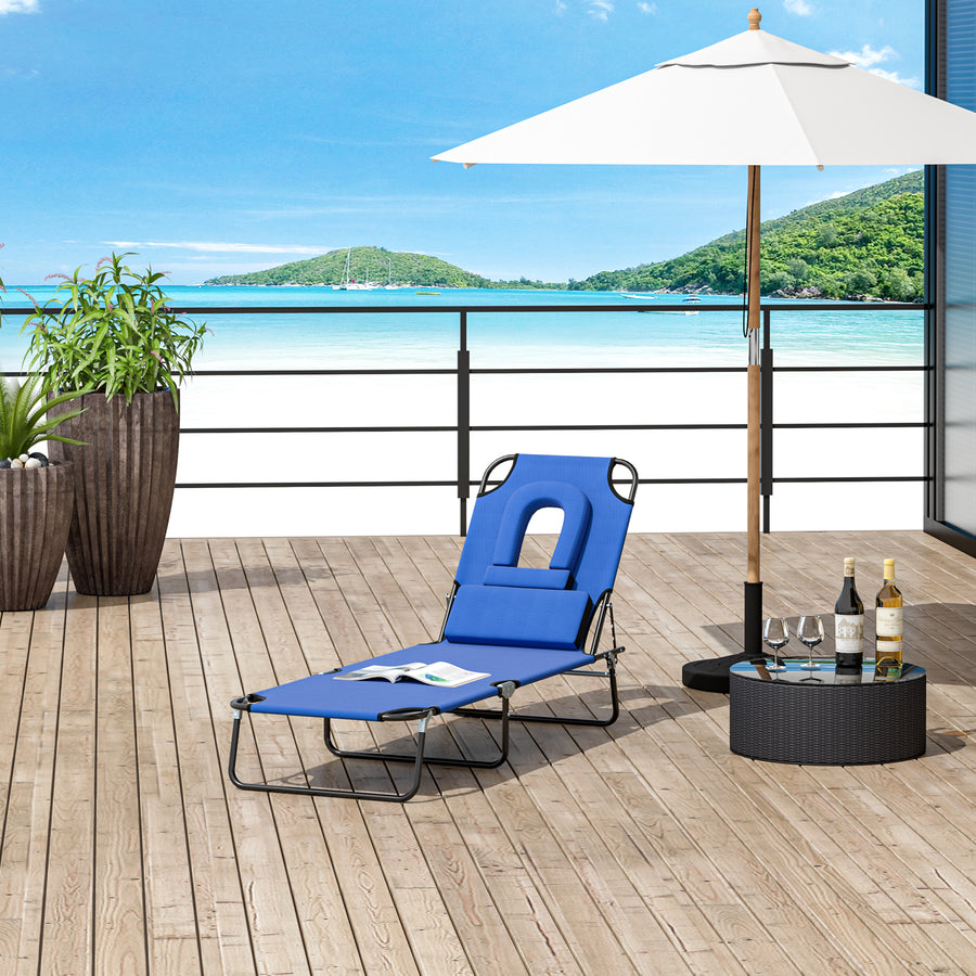 Reading Hole Sun Lounger - Blue